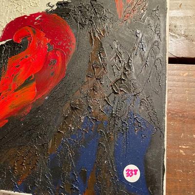 Unframed Original Tom Roddy Textured Oil on Canvas