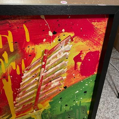 Framed Original Tom Roddy Abstract Mixed Media and Oil on Canvas