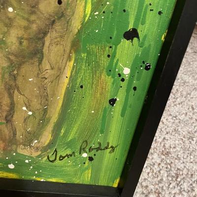 Framed Original Tom Roddy Abstract Mixed Media and Oil on Canvas
