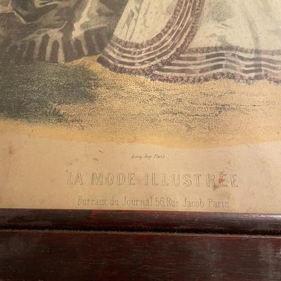 Antique Framed La Mode Industrée Magazine Portraits