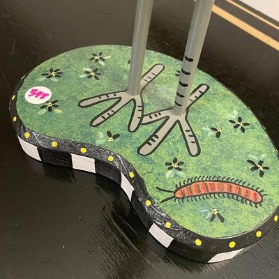 Folk Art Gourd, Signed TKC