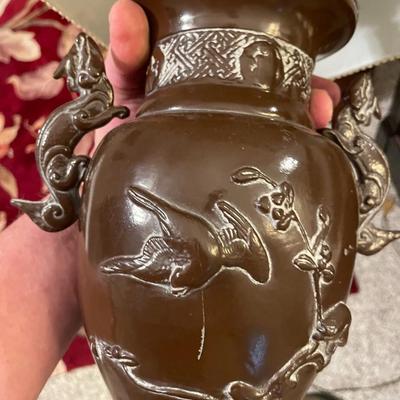 Antique Asian Styled Metal Lamp