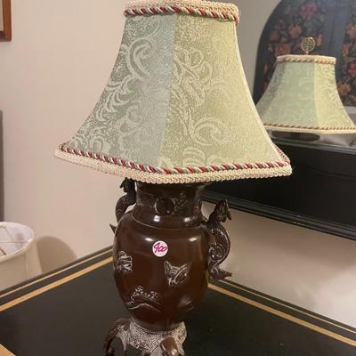 Antique Asian Styled Metal Lamp