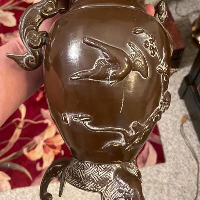 Antique Asian Styled Metal Lamp
