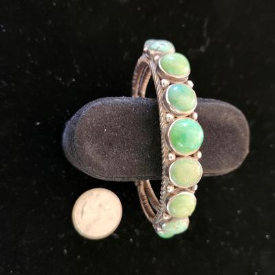Turquoise and Silver Cuff