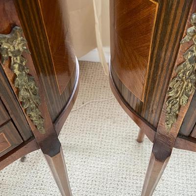 Antique French Side Tables with Three Drawers