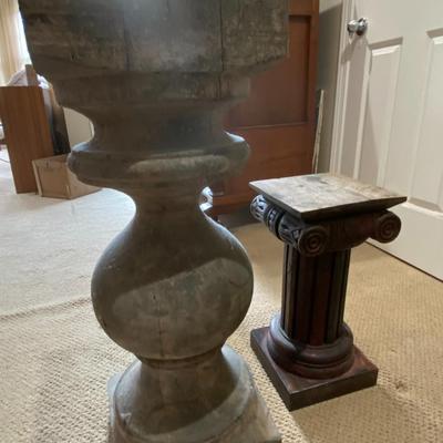 Pair of Carved Wooden Pedestals