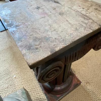 Pair of Carved Wooden Pedestals