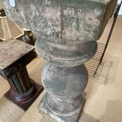 Pair of Carved Wooden Pedestals