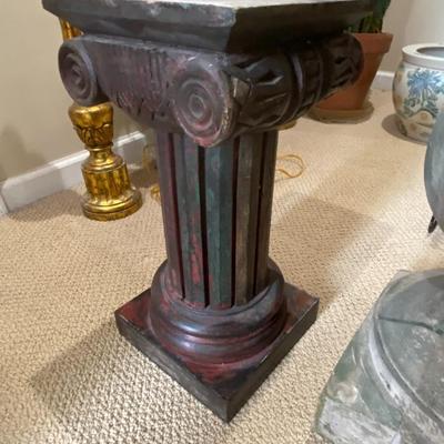 Pair of Carved Wooden Pedestals