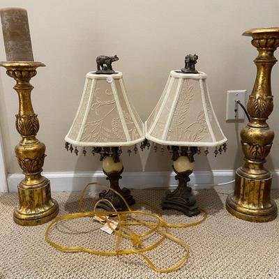 Lot of Lamps and Candlesticks