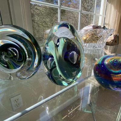 Lot of Vintage Glass Paperweights