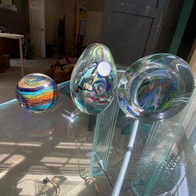 Lot of Vintage Glass Paperweights