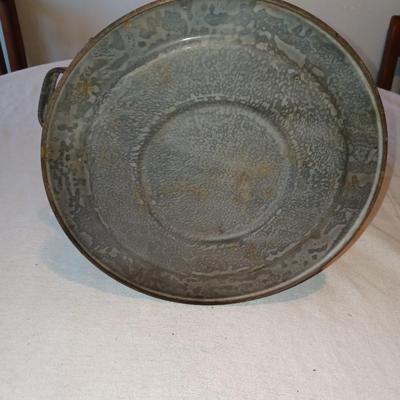 OLD GREY ENAMEL GRANITEWARE COFFEE POT