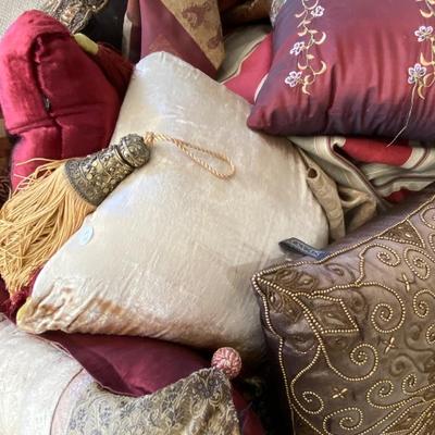 Lot of Assorted Pillows and Bed Coverings