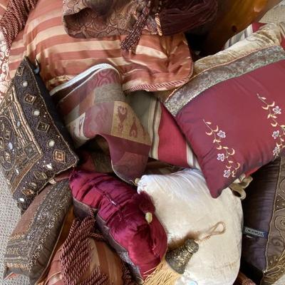 Lot of Assorted Pillows and Bed Coverings