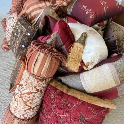 Lot of Assorted Pillows and Bed Coverings