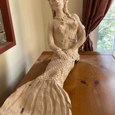 FRAGILE Ceramic Mermaid Figurine, Unsigned
