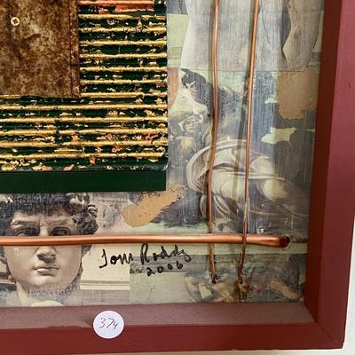 Framed Original Tom Roddy Mixed Media Picture, Signed