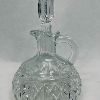 Pressed Glass Decanter Pitcher with Stopper