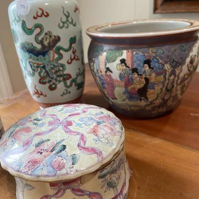 Lot of Four Vintage Asian Styled Ceramics