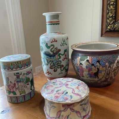 Lot of Four Vintage Asian Styled Ceramics