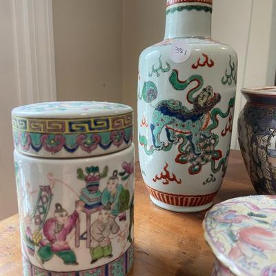 Lot of Four Vintage Asian Styled Ceramics