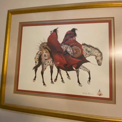 Framed Lithograph Print of "The Loss", Signed Carol Grigg