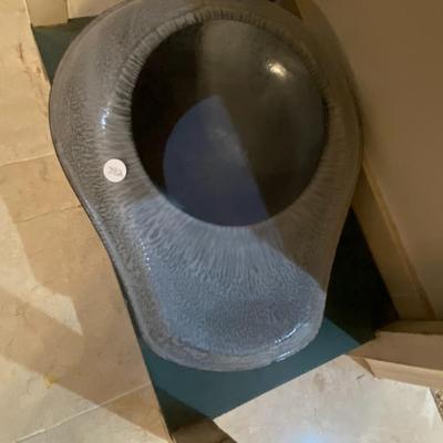 Vintage Graniteware Bedpan Grey