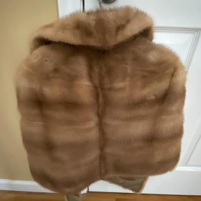 Vintage Monogrammed Mink Shawl, No Tag
