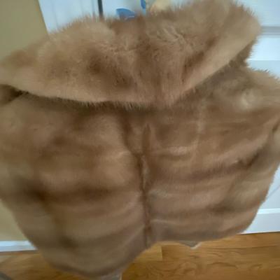 Vintage Monogrammed Mink Shawl, No Tag