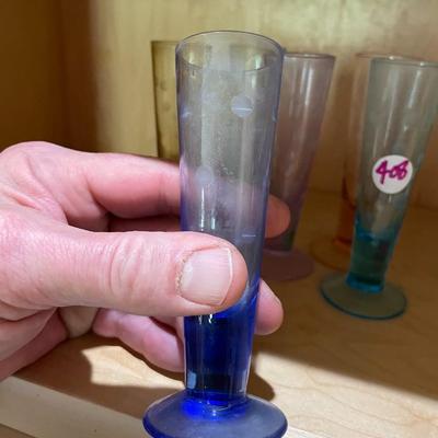 Set of Six Assorted Colors Apertif Glasses