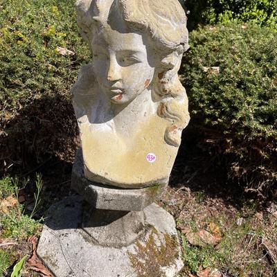 Concrete Bust w Stand
