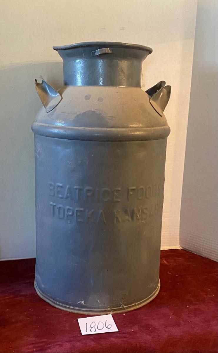 Vintage Beatrice Foods Topeka Ks Milk Can