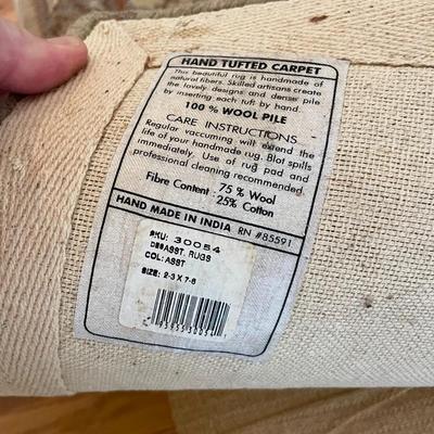 7 x 3 Wool Pile Hallway Runner Rug Lot Two