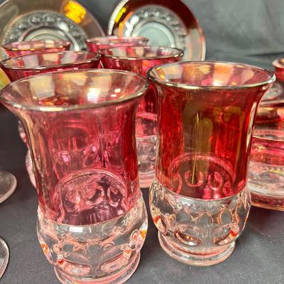 Franciscan Tiffen American Ruby Thumprint set