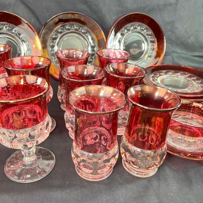 Franciscan Tiffen American Ruby Thumprint set