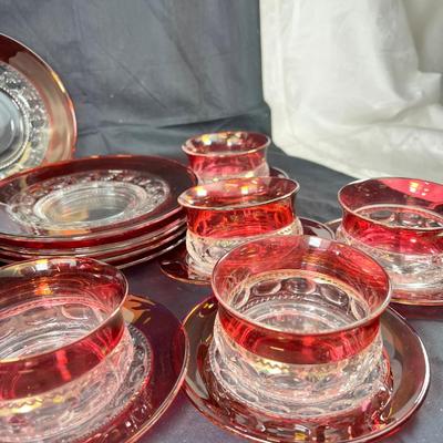 Franciscan Tiffen American Ruby Thumprint set