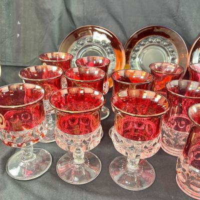 Franciscan Tiffen American Ruby Thumprint set