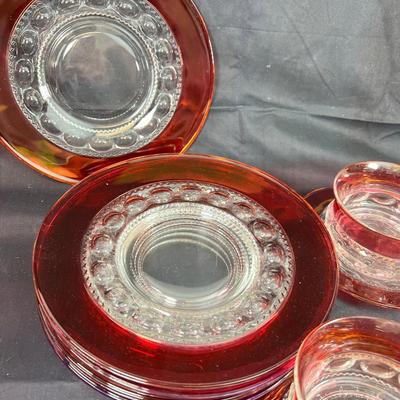 Franciscan Tiffen American Ruby Thumprint set