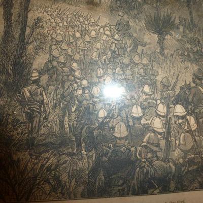 Framed Print Depicting British Zulu War