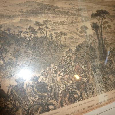 Framed Print Depicting British Zulu War