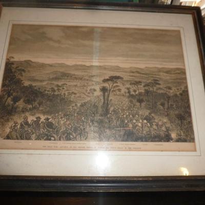 Framed Print Depicting British Zulu War
