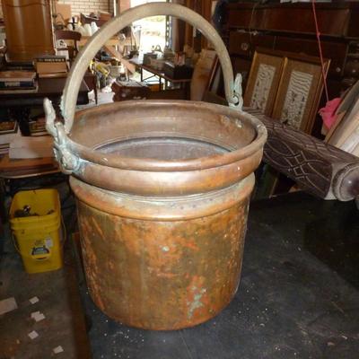 19th Century Fireman's Copper Water Bucket