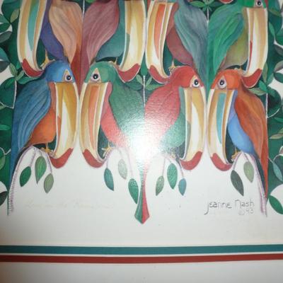 Framed Art Print- Pelican Design- By Artist Jeanne Nash
