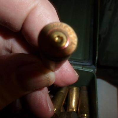 Two Ammo Boxes with 7.62 Brass Shell Casings (Assorted Makers)