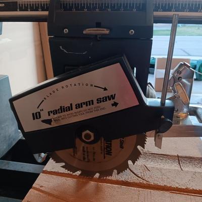 POWR KRAFT 10" RADIAL ARM SAW WITH OR W/O CABINET IT SITS ON