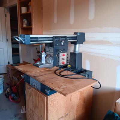 POWR KRAFT 10" RADIAL ARM SAW WITH OR W/O CABINET IT SITS ON