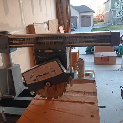 POWR KRAFT 10" RADIAL ARM SAW WITH OR W/O CABINET IT SITS ON