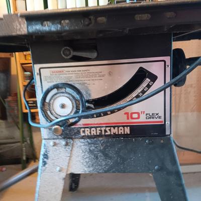 CRAFTSMAN 10" FLEX DRIVE TABLE SAW ON STAND WITH MANY EXTRAS